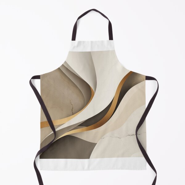 Item preview, Elegant Beige and Gold Fluid Waves Modern Abstract Art designed and sold by PrintWavePro.
