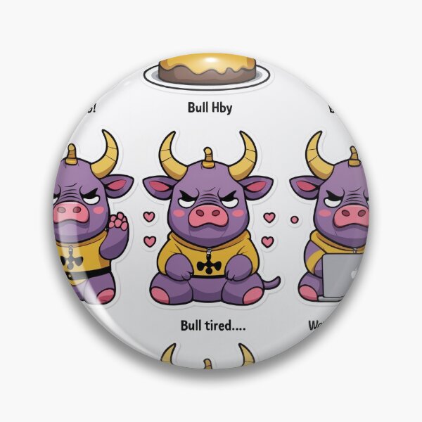 Item preview, Crypto Bulls emotions designed and sold by RoseAIArtRhythm.