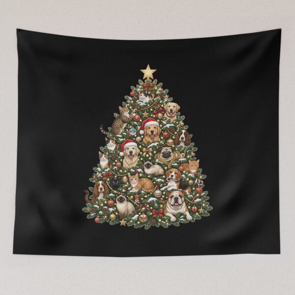 Item preview, Dogs and cats Christmas tree designed and sold by ReneMM.