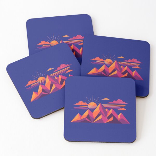 Item preview, Retro Geometric Mountain Sunset Abstract Art designed and sold by pattman.