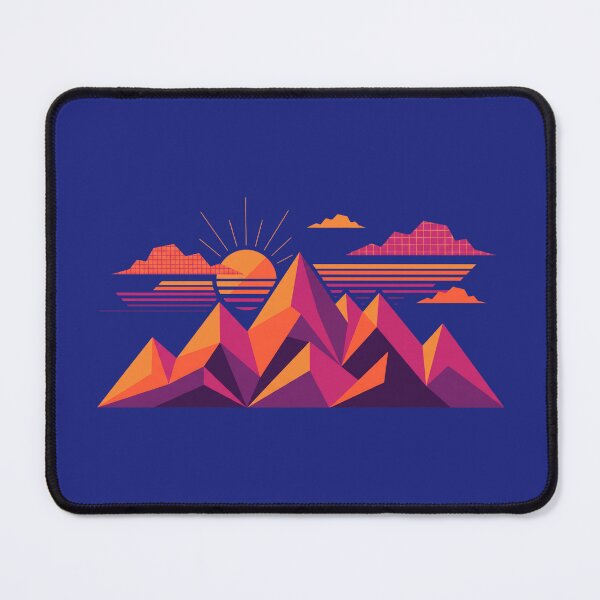 Item preview, Retro Geometric Mountain Sunset Abstract Art designed and sold by pattman.