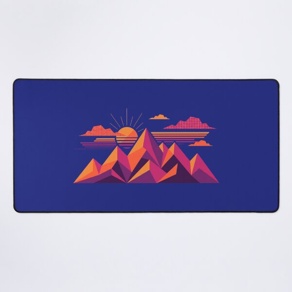 Item preview, Retro Geometric Mountain Sunset Abstract Art designed and sold by pattman.