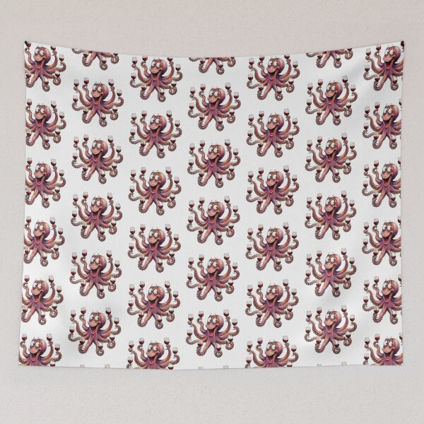 Item preview, Funny Octopus - Wine Lover Eight Arms Red Wine Glass designed and sold by Wilcox PhotoArt.