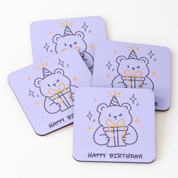 Item preview, Cute Birthday Bear Happy Birthday Retro designed and sold by PetalsPaws.