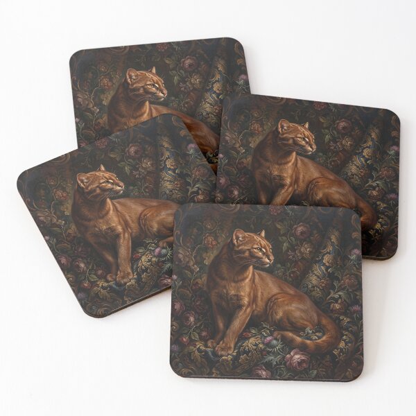 Item preview, Regal Eyra Jaguarundi Portrait with Tapestry Drapery designed and sold by Real Beast Art.