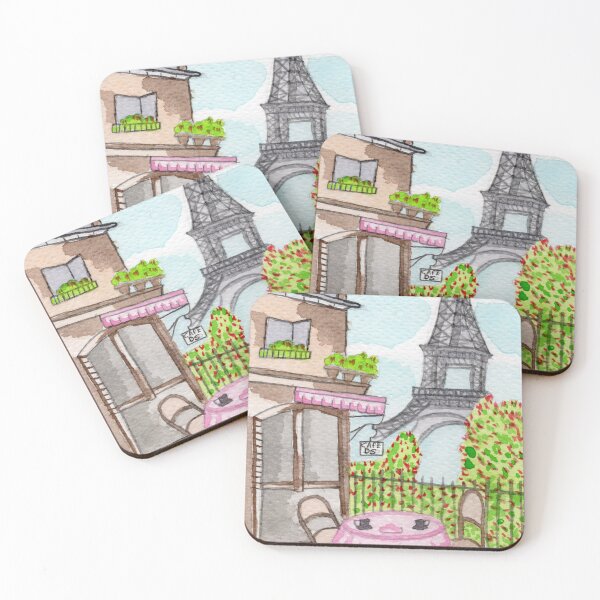 Item preview, Parisian Café Watercolor Painting designed and sold by InkAndPastel6.