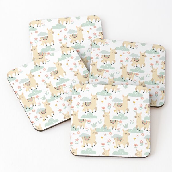 Item preview, Cute Llama Floral Nursery Seamless Pattern Background designed and sold by prapapon.