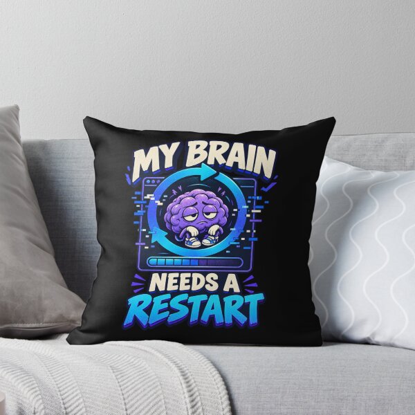 Aperçu de l'œuvre My Brain Needs a Restart Funny Shirt créée et vendue par Print-Mingle01.