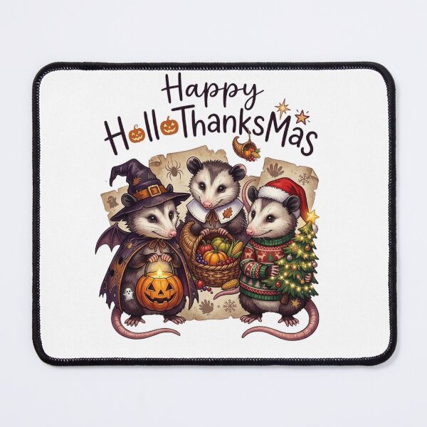 Item preview, Happy HalloThanksMas Opossum - Halloween Thanksgiving Christmas Mashup designed and sold by designwiss.