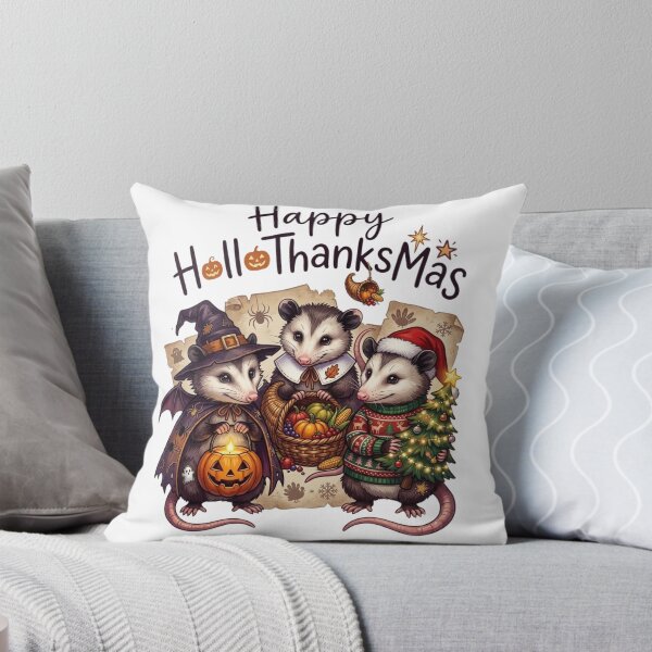 Item preview, Happy HalloThanksMas Opossum - Halloween Thanksgiving Christmas Mashup designed and sold by designwiss.