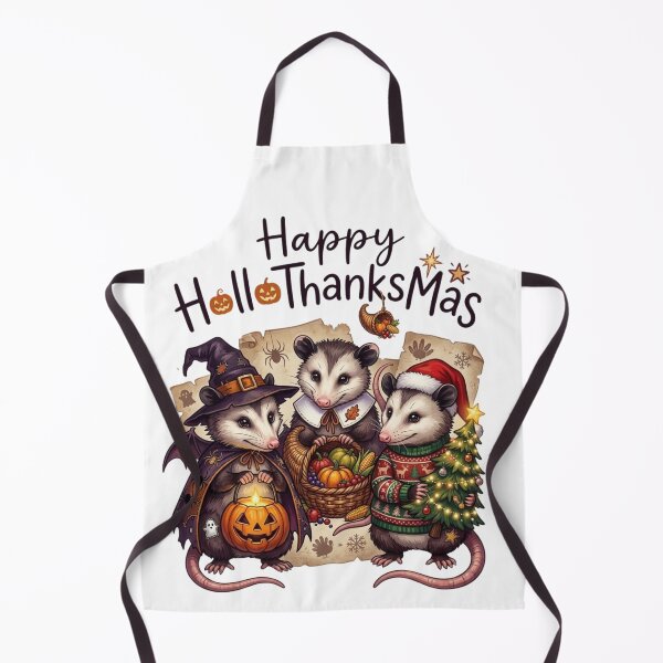 Aperçu de l'œuvre Happy HalloThanksMas Opossum - Halloween Thanksgiving Christmas Mashup créée et vendue par designwiss.