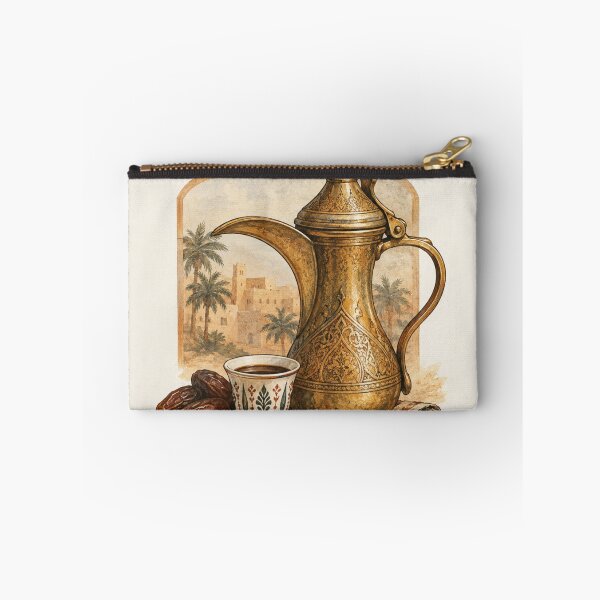 Item preview, Arabian Coffee Heritage – Vintage Dallah & Dates Illustration designed and sold by Yaqon.