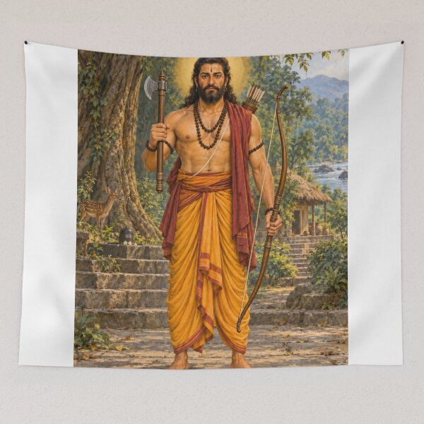 Item preview, Parashurama Avatar of Lord Vishnu - Warrior Sage Devotional Art designed and sold by Homyar.