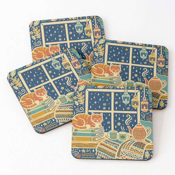 Item preview, Cozy Cat Book Lover Print designed and sold by monicabianca.