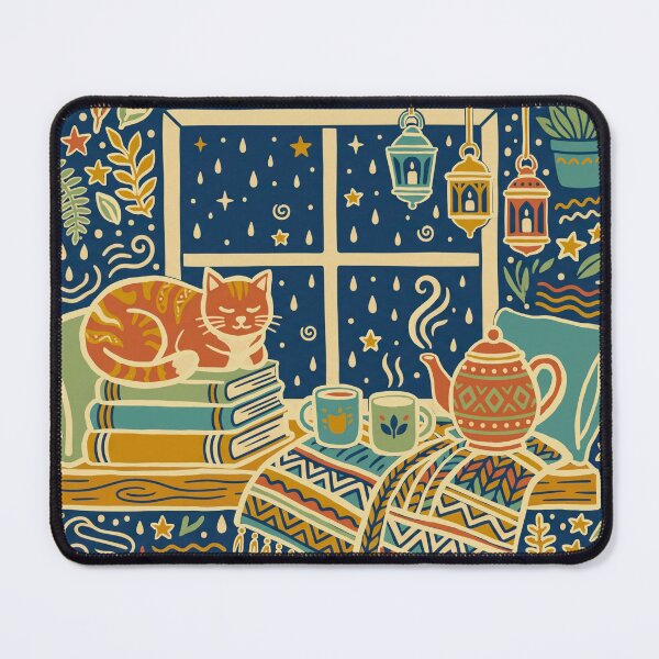Item preview, Cozy Cat Book Lover Print designed and sold by monicabianca.