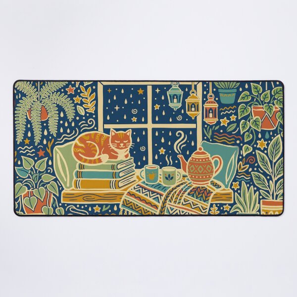Item preview, Cozy Cat Book Lover Print designed and sold by monicabianca.