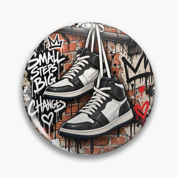 Item preview, Small Steps Big Changes – Black & White Street Sneakers designed and sold by TinyWeird.
