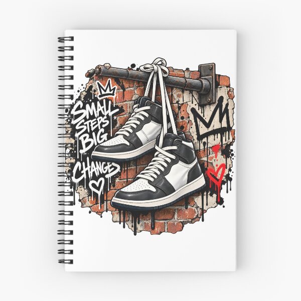 Item preview, Small Steps Big Changes – Black & White Street Sneakers designed and sold by TinyWeird.