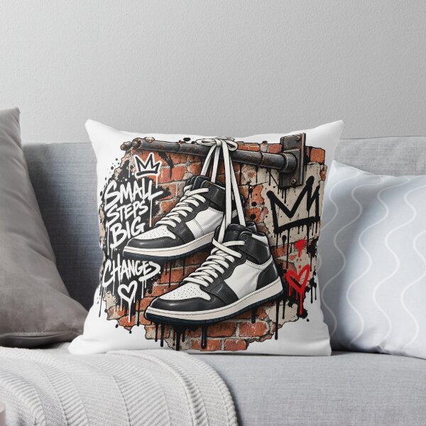 Item preview, Small Steps Big Changes – Black & White Street Sneakers designed and sold by TinyWeird.