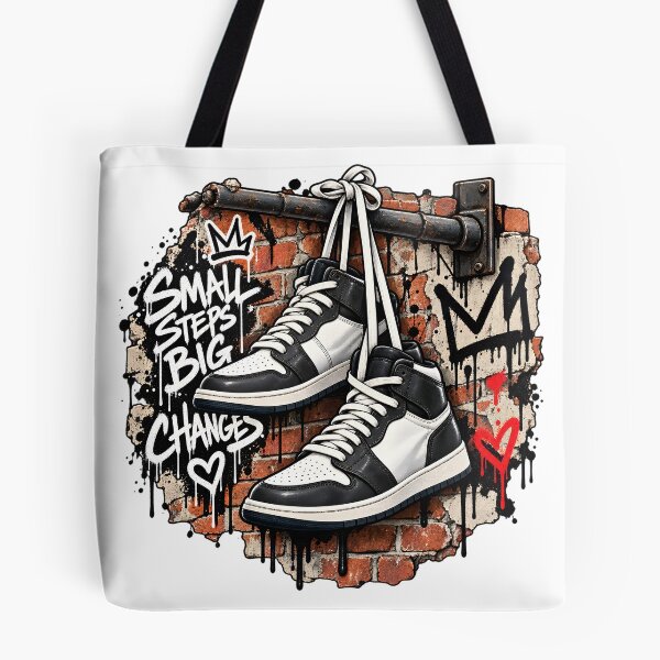 Item preview, Small Steps Big Changes – Black & White Street Sneakers designed and sold by TinyWeird.