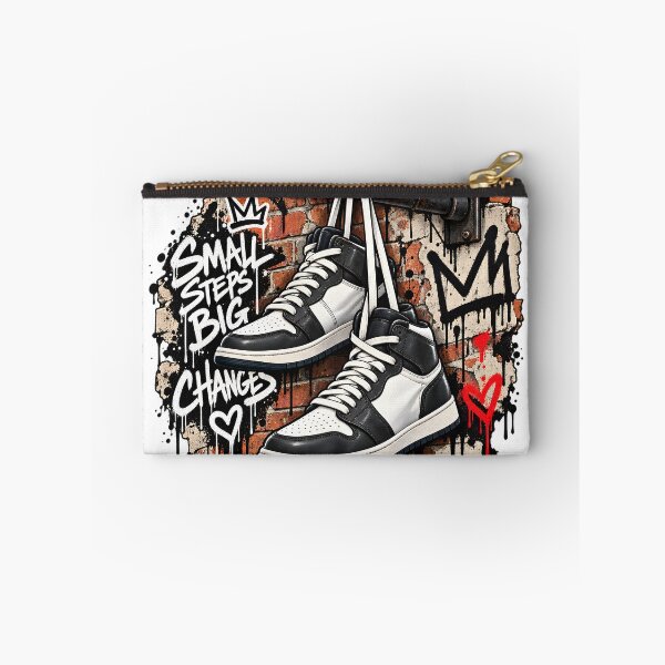 Item preview, Small Steps Big Changes – Black & White Street Sneakers designed and sold by TinyWeird.