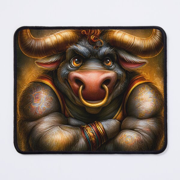 Item preview, Mighty Bull Character with Tattoos and Attitude designed and sold by Artessie.