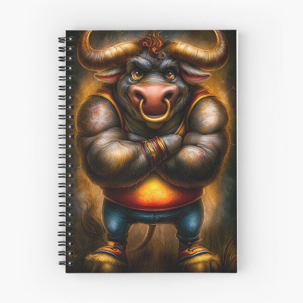 Item preview, Mighty Bull Character with Tattoos and Attitude designed and sold by Artessie.