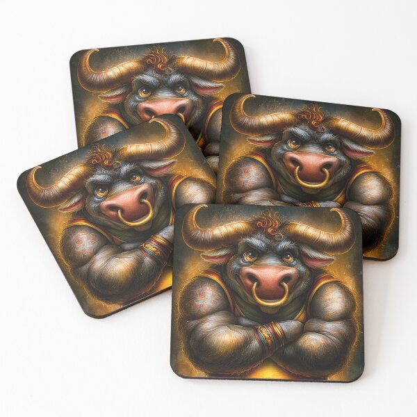 Item preview, Mighty Bull Character with Tattoos and Attitude designed and sold by Artessie.