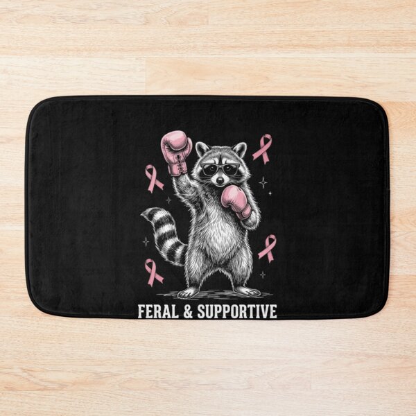 Item preview, Feral And Supportive Raccoon Breast Cancer Awareness Pink designed and sold by boisomari.