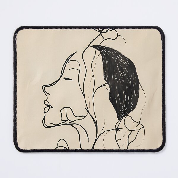 Item preview, Minimalist one-line art of a woman's profile with flowers and contrast designed and sold by Artdavesalzburg.