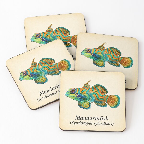 Item preview, Green Mandarin Goby Watercolor Reef Art Print designed and sold by KenworksDigital.