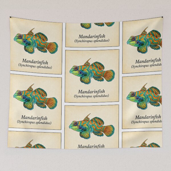 Item preview, Green Mandarin Goby Watercolor Reef Art Print designed and sold by KenworksDigital.