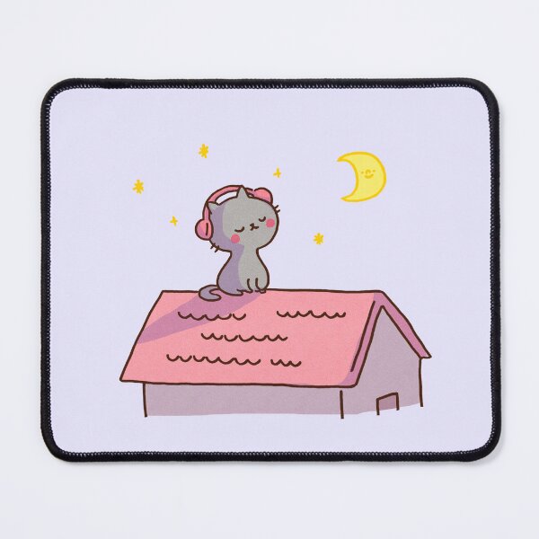 Item preview, Cat Chilling on a Roof with Headphones designed and sold by Chunu Doodles.