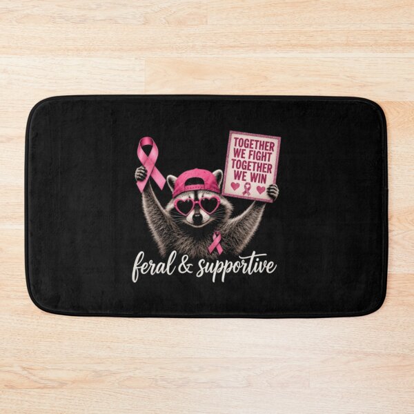 Item preview, Together We Fight Feral And Supportive Raccoon Breast Cancer Awareness designed and sold by boisomari.