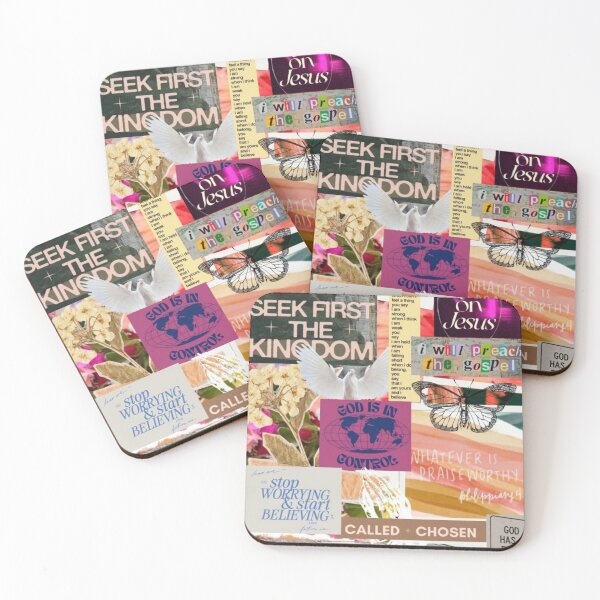 Item preview, Christian Faith Collage – Jesus, Seek First the Kingdom, Called & Chosen designed and sold by EatPrayLive.