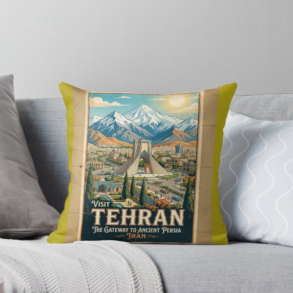 Item preview, Tehran Travel Poster - Azadi Tower & Alborz Mountains Iran Retro Art designed and sold by ArtworkNorth.