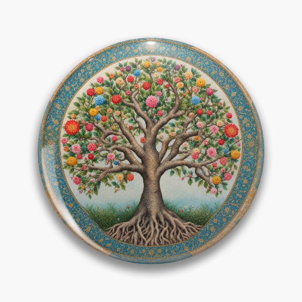 Item preview, Tree of Life Floral Tapestry Persian Mandala Art designed and sold by pinkal.