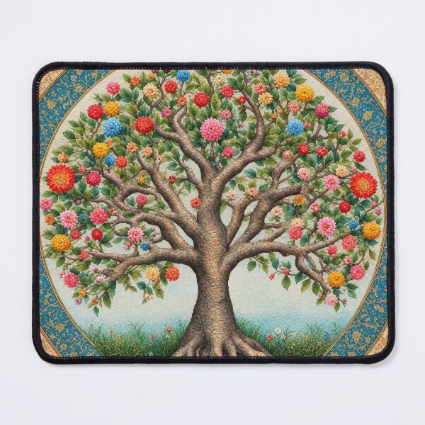 Item preview, Tree of Life Floral Tapestry Persian Mandala Art designed and sold by pinkal.