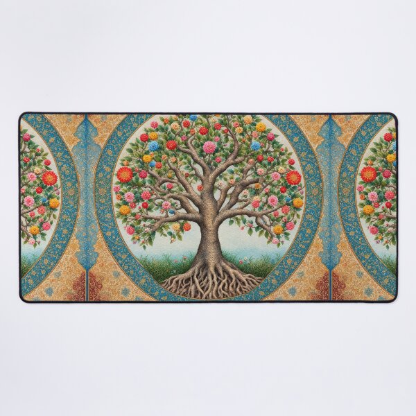Item preview, Tree of Life Floral Tapestry Persian Mandala Art designed and sold by pinkal.