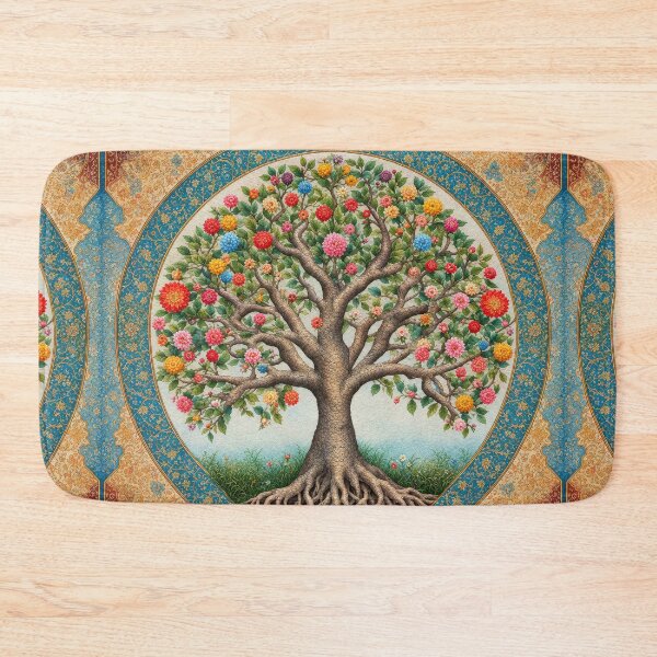 Item preview, Tree of Life Floral Tapestry Persian Mandala Art designed and sold by pinkal.
