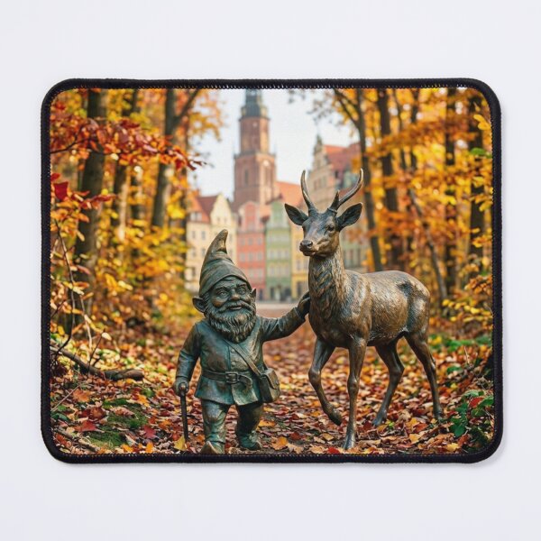 Item preview, Autumn Woods Gnome and Stag Art Print – Fall Nature Gift, Poland Travel Decor designed and sold by Purrfecta.