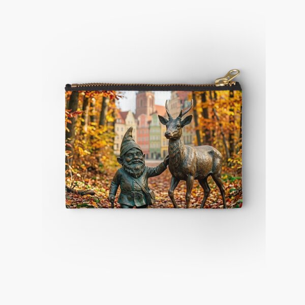Item preview, Autumn Woods Gnome and Stag Art Print – Fall Nature Gift, Poland Travel Decor designed and sold by Purrfecta.