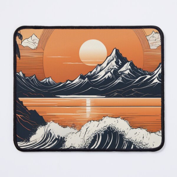 Item preview, Golden Horizon Behind a Powerful Mountain Seascape. designed and sold by MissYouONLY.