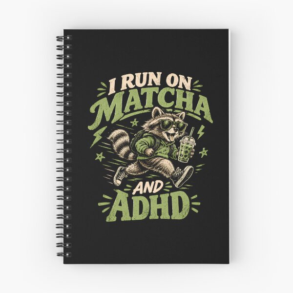 Item preview, I Run on Matcha and ADHD Raccoon designed and sold by monika-arthing.