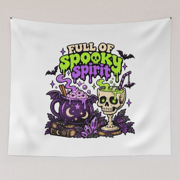 Item preview, Spooky Spirit Witch Cauldron Skull Halloween designed and sold by chattsuede.