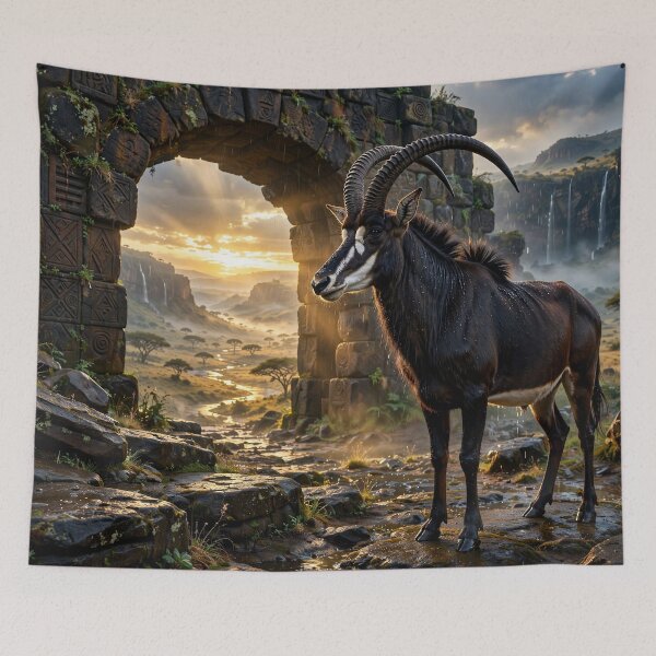 Item preview, Sable Guardian of the Forgotten Gateway designed and sold by DreamyWallVibes.
