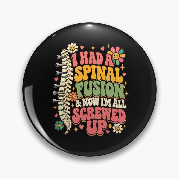Item preview, spinal fusion retro groovy funny recovery quote art designed and sold by ROUX-ART.