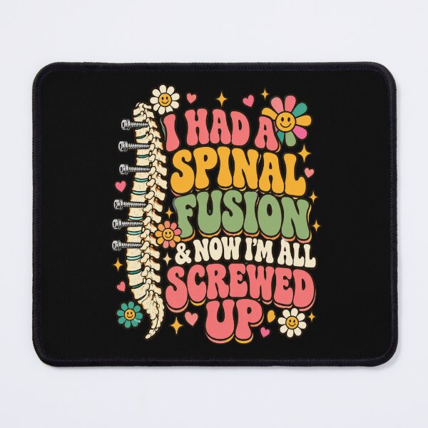 Item preview, spinal fusion retro groovy funny recovery quote art designed and sold by ROUX-ART.