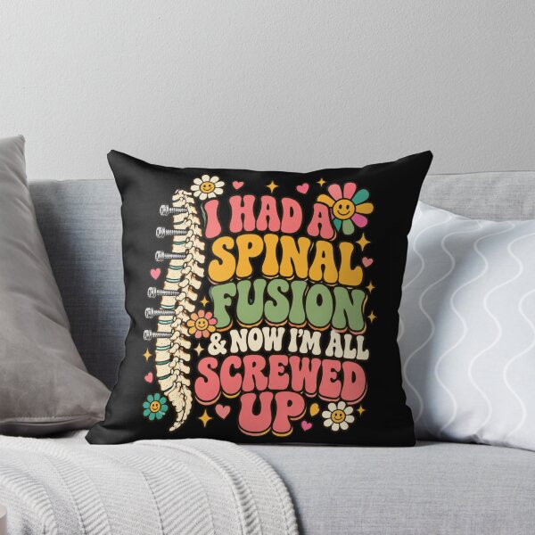 Item preview, spinal fusion retro groovy funny recovery quote art designed and sold by ROUX-ART.