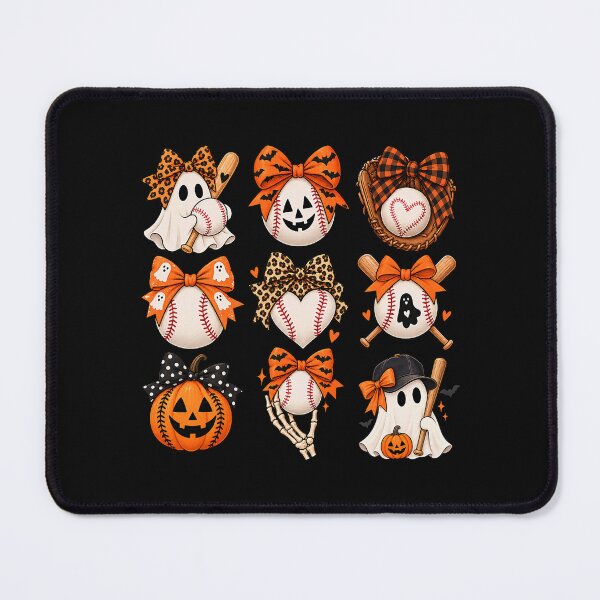 Item preview, Halloween Baseball Bow Ghosts Pumpkin Spooky Season designed and sold by khdmalakarak.
